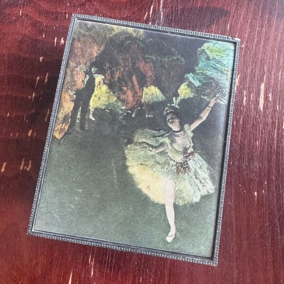 Vintage Degas Ballerina Dancers Ornate Metal Jewelry Box main image 9